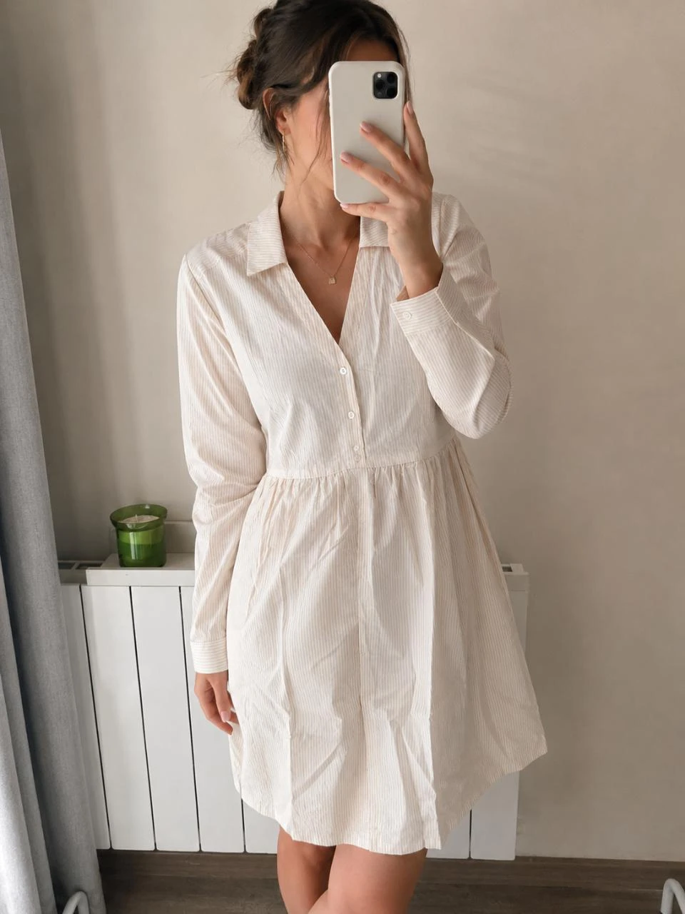 Robe crème à fines rayures dorées Karl Marc John Taille 34 (XS) Neuve
